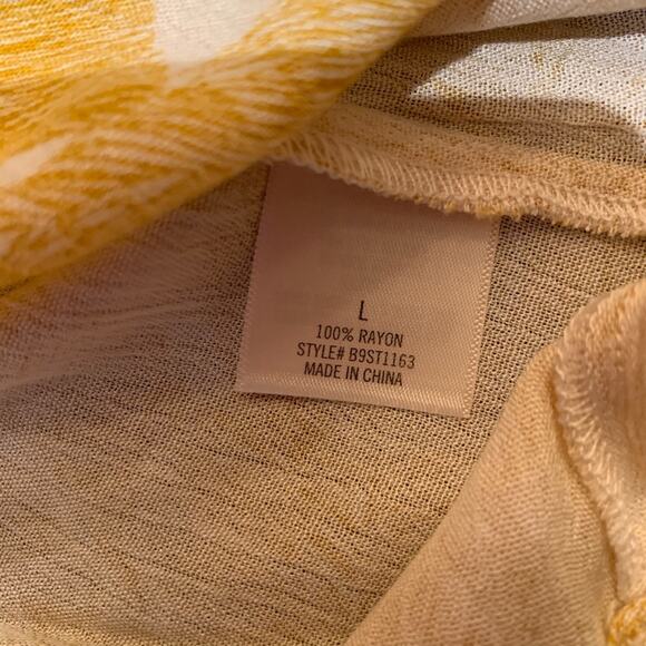 NWT Francesca's Mi ami Gold/Ivory Palm Rayon Tank Top - SIZE LARGE - Picture 9 of 9